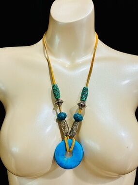 Turquoise Blue Stone Pendant Necklace - Women Jewelry